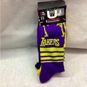 LAKERS MEN’S CREW SOCKS 3 PAIR SHOE SIZE6-12 OFFICIAL NBA LICENSED APPAREL